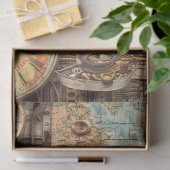 Steampunk Ephemera Clock Map Gears Decoupage Seidenpapier (Geschenk)