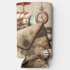 Steampunk Era mit Uhren und Blimps Selters Dosenkühler