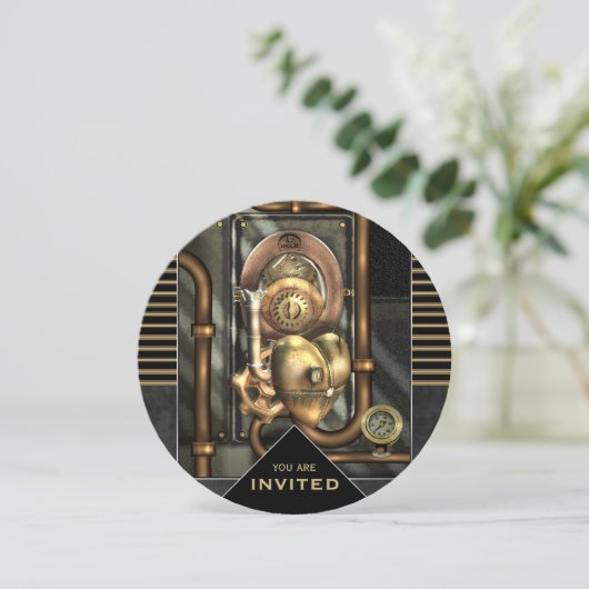 Steampunk-Ereignis Einladung (Stehend Vorderseite)