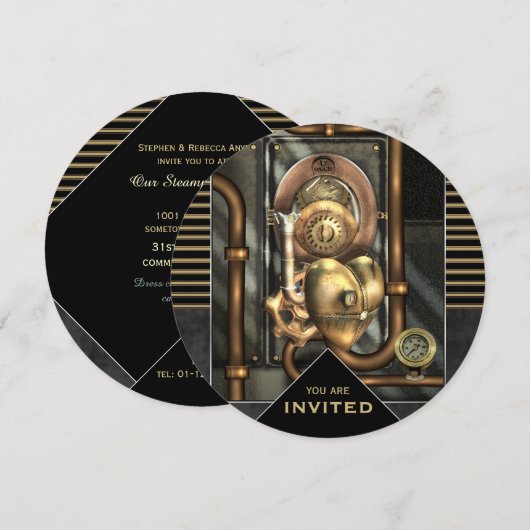 Steampunk-Ereignis Einladung (Vorne/Hinten)