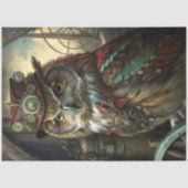 Steampunk-Erfinder Eule Whimsical Vintage Seidenpapier (Vorderseite)
