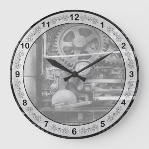Steampunk - Ernstes Stahl Große Wanduhr
