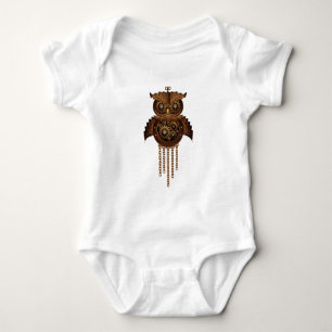 Steampunk-Eule im Vintage-Stil Baby Strampler