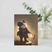 Steampunk Explorer Hamster Postkarte (Stehend Vorderseite)