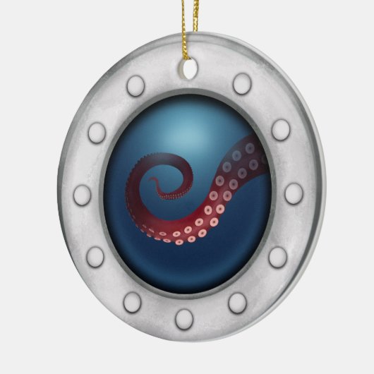 Steampunk-Explorer-Schiff Porthole Keramik Ornament (Links)