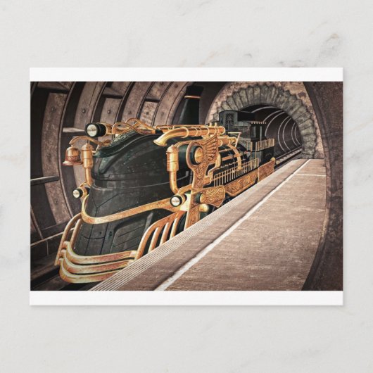 Steampunk Express Postkarte (Vorderseite)