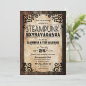 Steampunk Extravaganz-Party Einladung (Stehend Vorderseite)