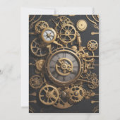 Steampunk-Extravaganza Vintage Uhrwerk-Hochzeit Einladung (Rückseite)