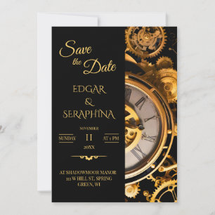 Steampunk-Extravaganza Vintage Uhrwerk Hochzeit S Save The Date