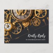 Steampunk Extravaganza Vintage Uhrwerk UAWG Einladungspostkarte (Vorderseite)