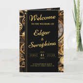 Steampunk Extravaganza Vintage Wedding Program Programm (Vorderseite)