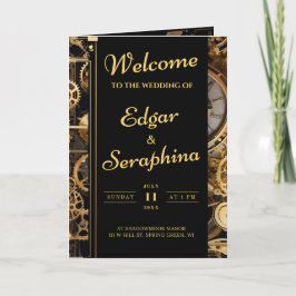 Steampunk Extravaganza Vintage Wedding Program Programm