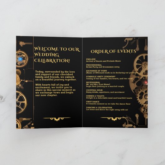 Steampunk Extravaganza Vintage Wedding Program Programm (Innenseite)
