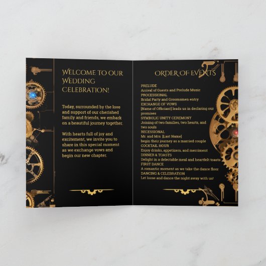 Steampunk Extravaganza Vintage Wedding Program Programm (Innenseite)