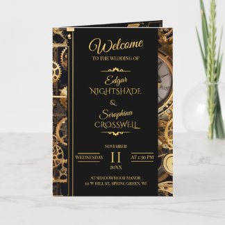 Steampunk Extravaganza Vintage Wedding Program Programm