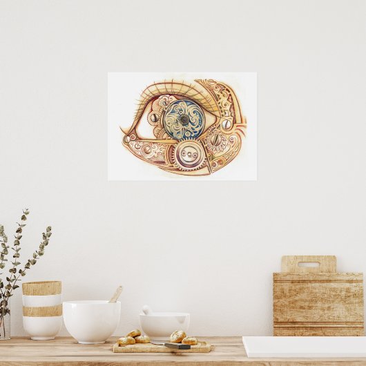 Steampunk Eye on U Poster (Küche)