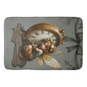 Steampunk Fairy mit Golden Wings & Antique Clock Badematte (Vorderseite)