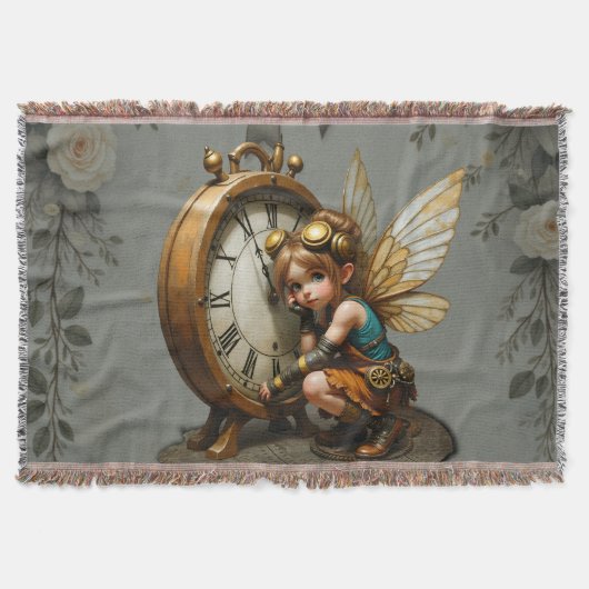 Steampunk Fairy mit Golden Wings & Antique Clock Decke (Vorderseite)