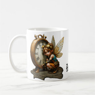 Steampunk Fairy mit Golden Wings & Antique Clock Kaffeetasse