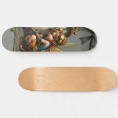 Steampunk Fairy mit Golden Wings & Antique Clock Skateboard (Horizontal)