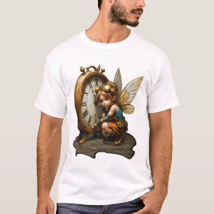 Steampunk Fairy mit Golden Wings & Antique Clock T-Shirt
