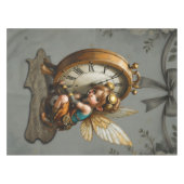 Steampunk Fairy mit Golden Wings & Antique Clock Tischdecke (Vorderseite (Horizontal))