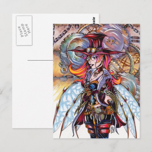 Steampunk Fairy Postcard Postkarte (Vorne/Hinten)