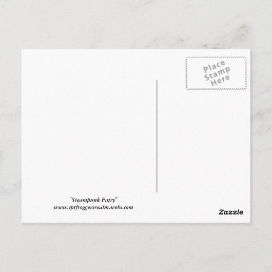 Steampunk Fairy Postcard Postkarte (Rückseite)