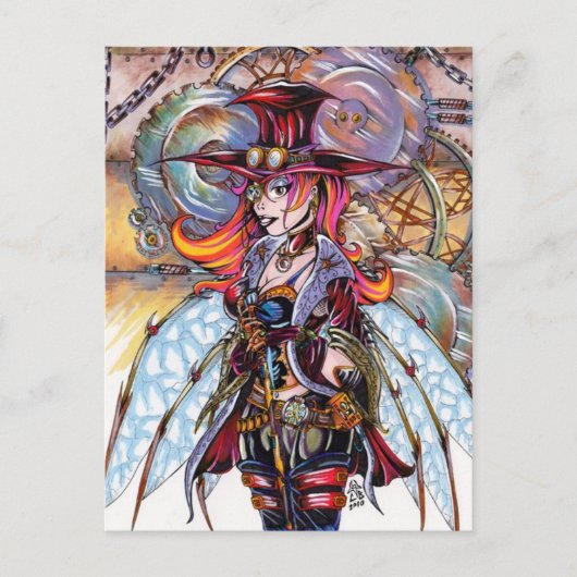 Steampunk Fairy Postcard Postkarte (Vorderseite)