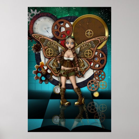 Steampunk Fairy Poster Fantasy Art (Vorne)