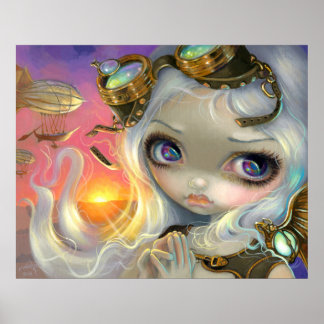 Steampunk Fairy WindSwept ART DRINT Poster