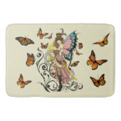Steampunk Fairy Yellow Clock Gears Badematte (Vorderseite)