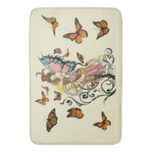 Steampunk Fairy Yellow Clock Gears Badematte (Vorderseite Vertikal)