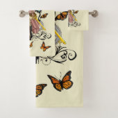 Steampunk Fairy Yellow Clock Gears Badhandtuch Set (Insitu)
