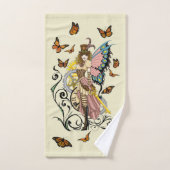 Steampunk Fairy Yellow Clock Gears Badhandtuch Set (Handtuch)