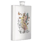 Steampunk Fairy Yellow Clock Gears Flachmann (Rechts)