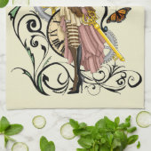 Steampunk Fairy Yellow Clock Gears Geschirrtuch (Gefaltet)