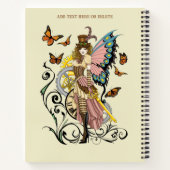 Steampunk Fairy Yellow Clock Gears Notizblock (Rückseite)