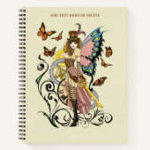 Steampunk Fairy Yellow Clock Gears Notizblock (Vorderseite)