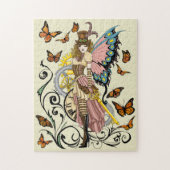 Steampunk Fairy Yellow Clock Gears Puzzle (Vertikal)