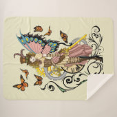 Steampunk Fairy Yellow Clock Gears Sherpadecke (Vorderseite (Horizontal))