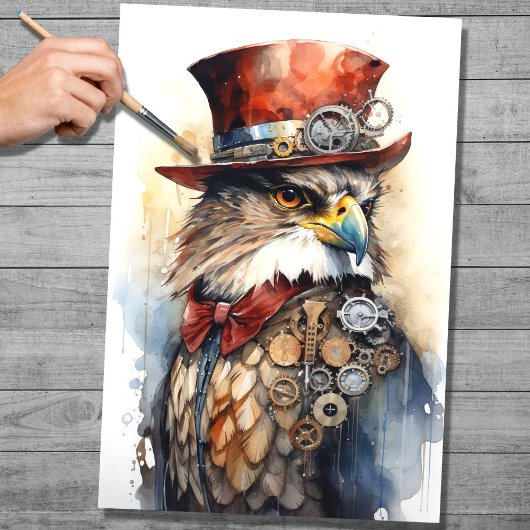 Steampunk Falcon 1 Dekoupage Paper Seidenpapier