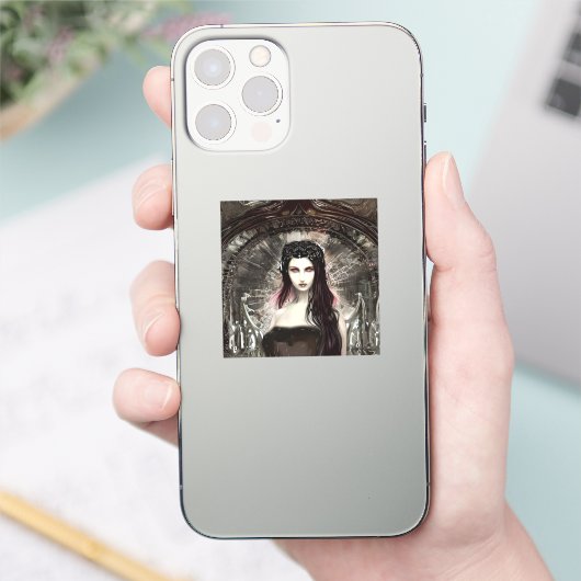 Steampunk Fallen Angel | Dunkle Kunst Aufkleber (Telefon)