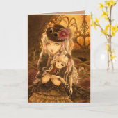 Steampunk Fantasie-Gruß-Karte Karte (Gelbe Blume)