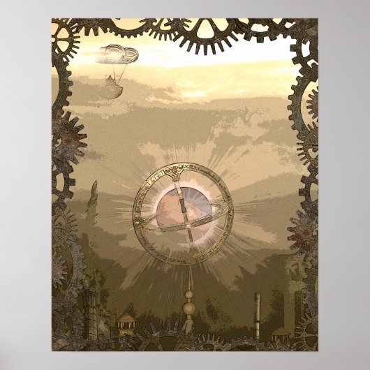 Steampunk Fantasy City Poster (Vorne)