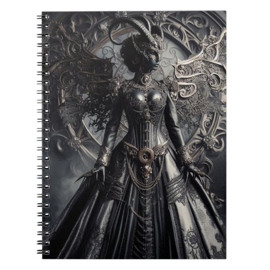 Steampunk Fantasy Darkness Demon Fashion Notizblock (Vorderseite)