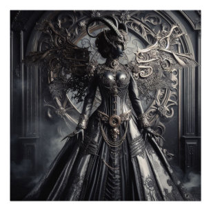 Steampunk-Fantasy-Dunkelheit-Dämonen-Mode Fotodruck