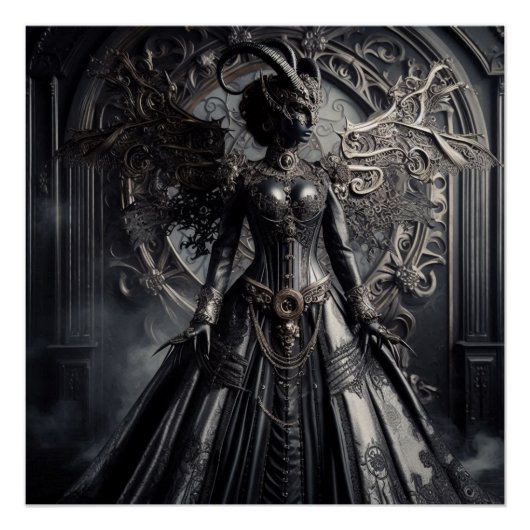 Steampunk-Fantasy-Dunkelheit-Dämonen-Mode Poster (Vorderseite)