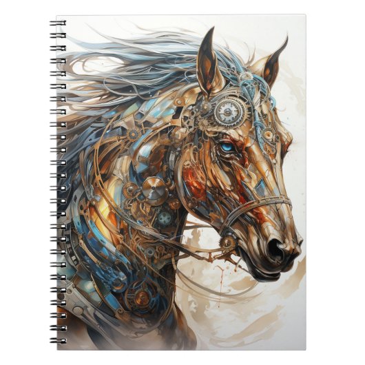 Steampunk Fantasy Horse Notizblock (Vorderseite)