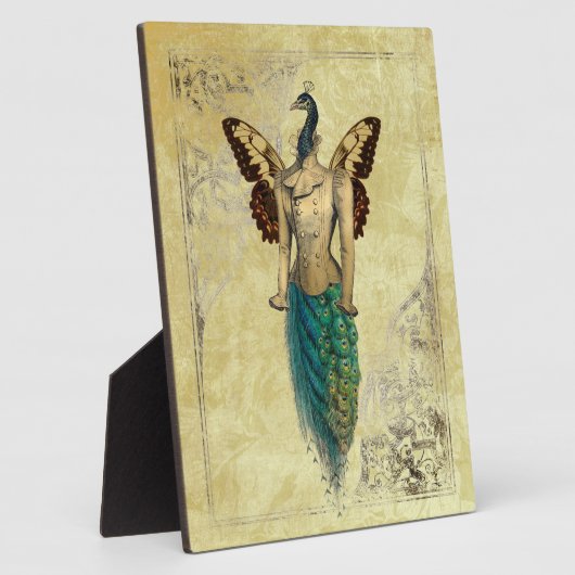 Steampunk Fantasy Peacock Gold Fotoplatte (Seite)